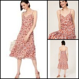 Derek Lam Collective Floral Print Tiered Sleeveless Midi Cottagecore Dress 38